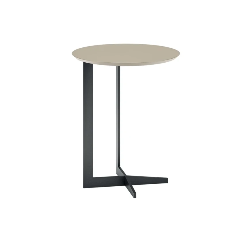 Biba Italia - Break Round Coffee Table - Grey Beige Lacquered Top