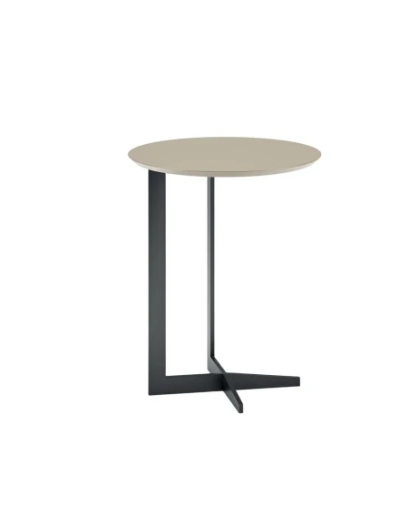 Biba Italia - Break Round Coffee Table - Grey Beige Lacquered Top
