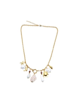 Ottaviani - Collana Dorata con Perle e Conchiglie