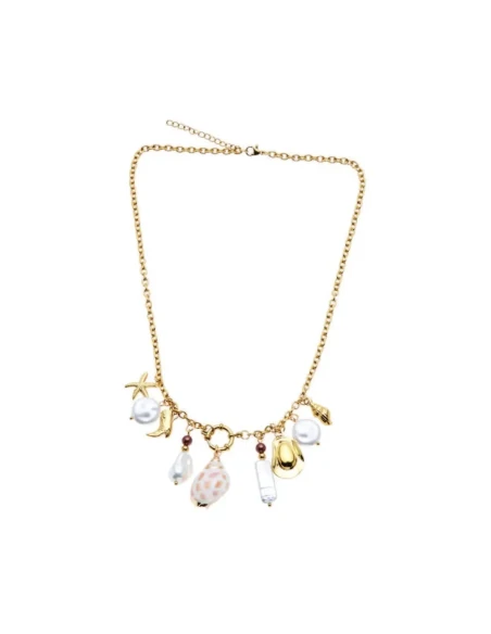 Ottaviani - Collana Dorata con Perle e Conchiglie