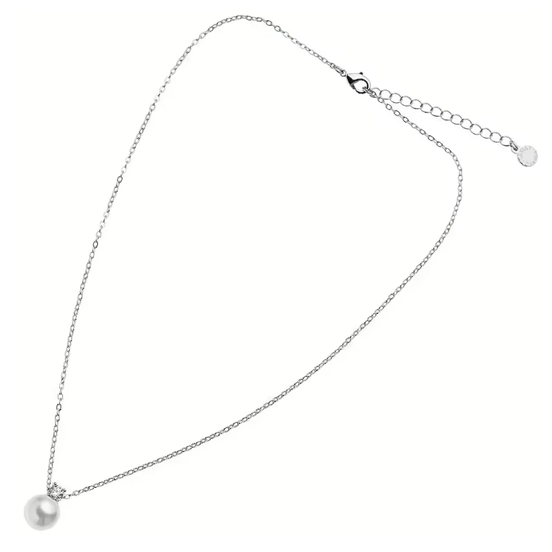 Ottaviani - Collana Rodiata Con Cubic Zirconia E Perla