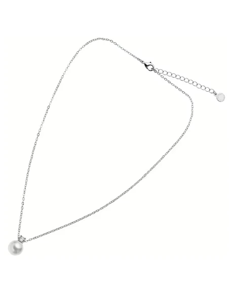 Ottaviani - Collana Rodiata Con Cubic Zirconia E Perla