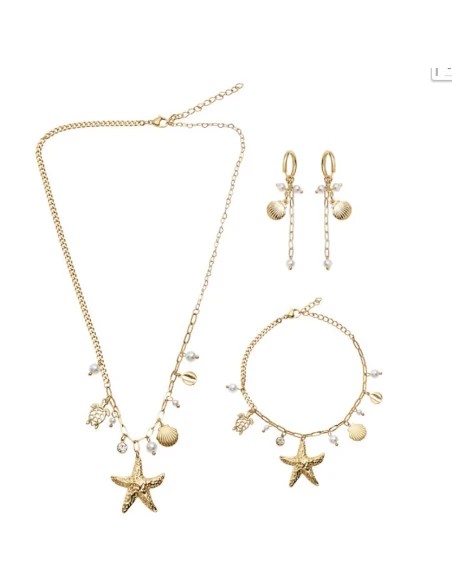 Ottaviani - Bracciale Dorato con Cristalli e Perline - Mare
