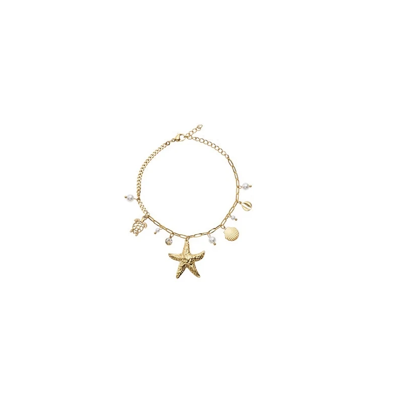 Ottaviani - Golden Bracelet with Crystals and Beads - Sea