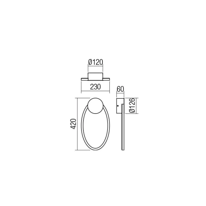 Redo Group - Leo Wall  Lamp - Matt Black