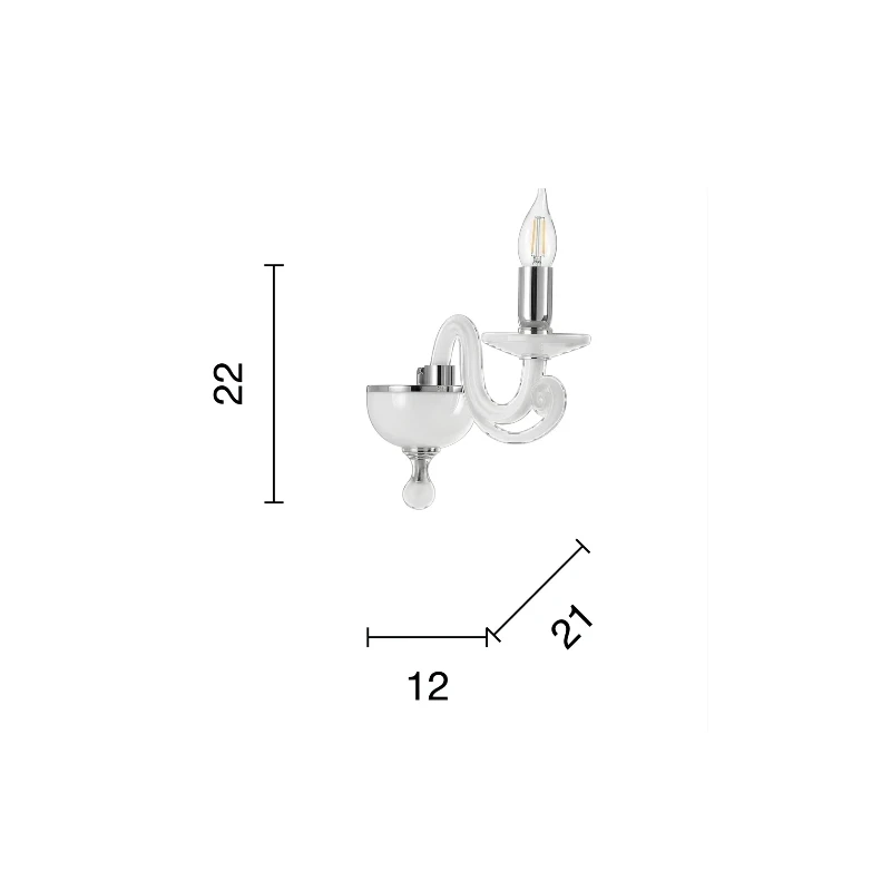 Ondaluce - Lampada da Parete Cherubini - Cromo / Trasparente