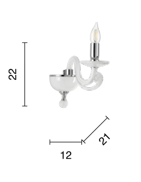 Ondaluce - Lampada da Parete Cherubini - Cromo / Trasparente