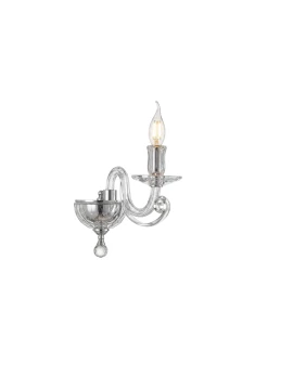 Ondaluce - Lampada da Parete Cherubini - Cromo / Trasparente