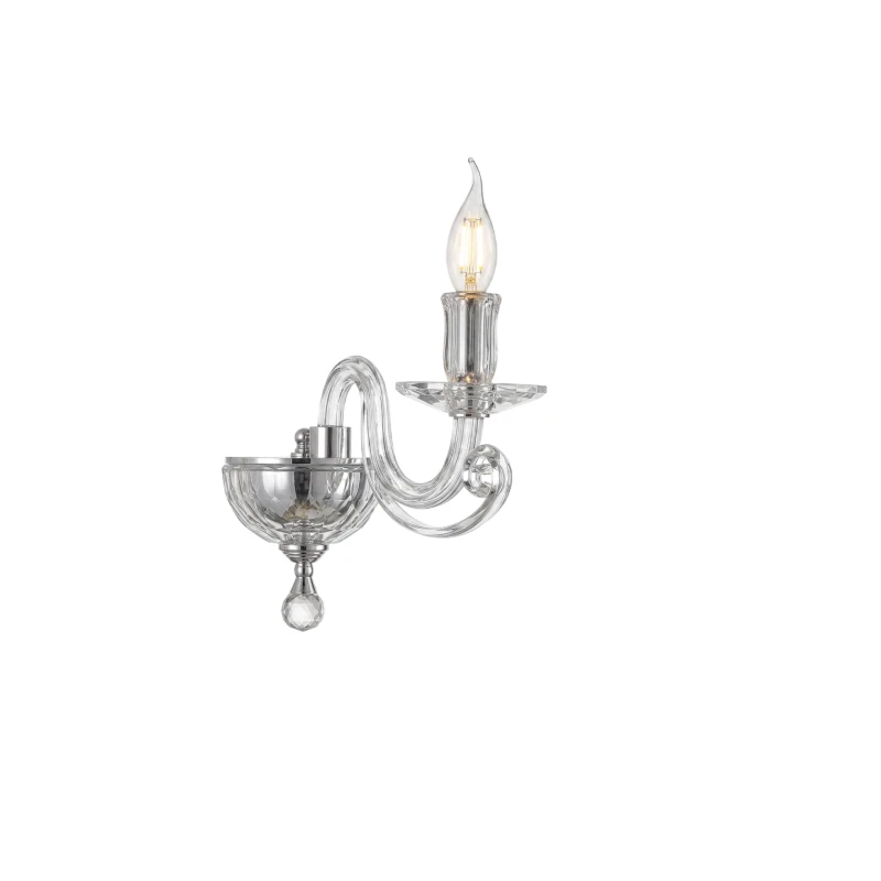 Ondaluce - Lampada da Parete Cherubini - Cromo / Trasparente