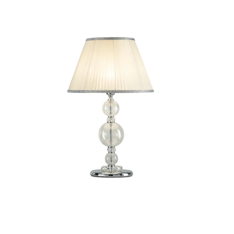 Ondaluce - Lampada da Tavolo Grande Bach - Trasparenete /Cromo