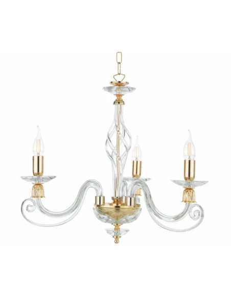 Ondaluce - 1306 3-Light Pendant Lamp - Transparent / Gold