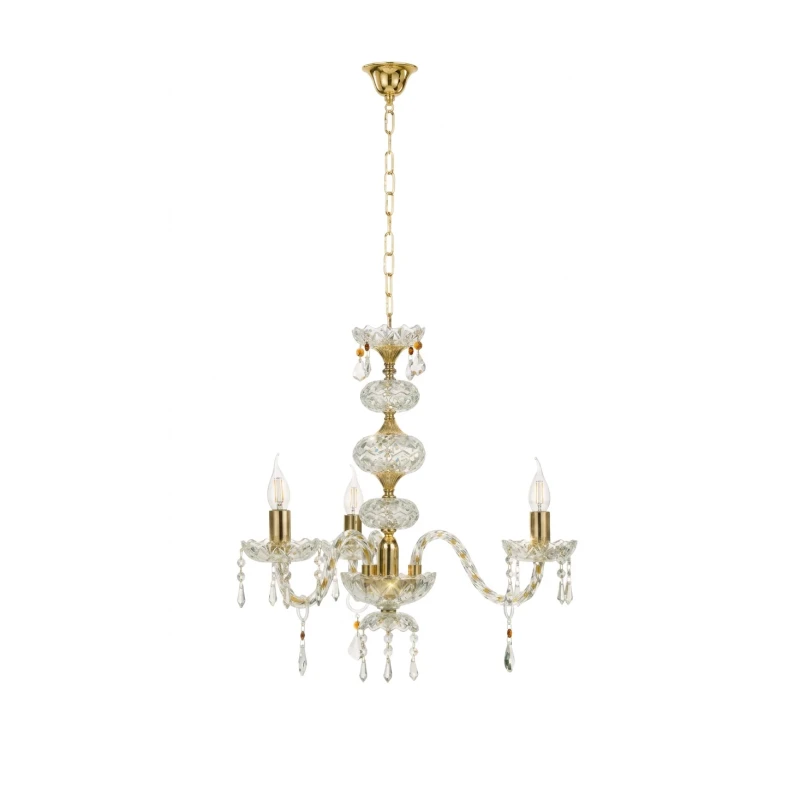Ondaluce - Dallas 3-Light Pendant Lamp - Transparent / Gold