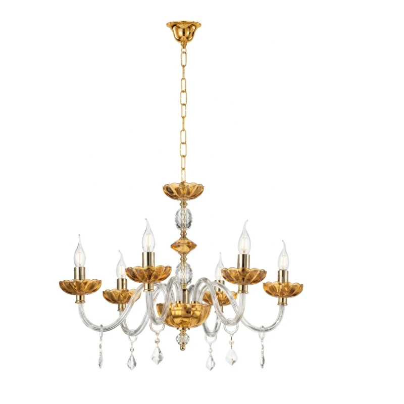 Ondaluce - Patricia 6-Light Chandelier - Amber