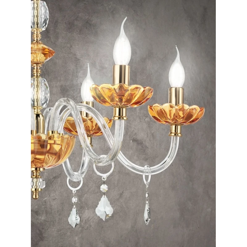 Ondaluce - Patricia 6-Light Chandelier - Amber