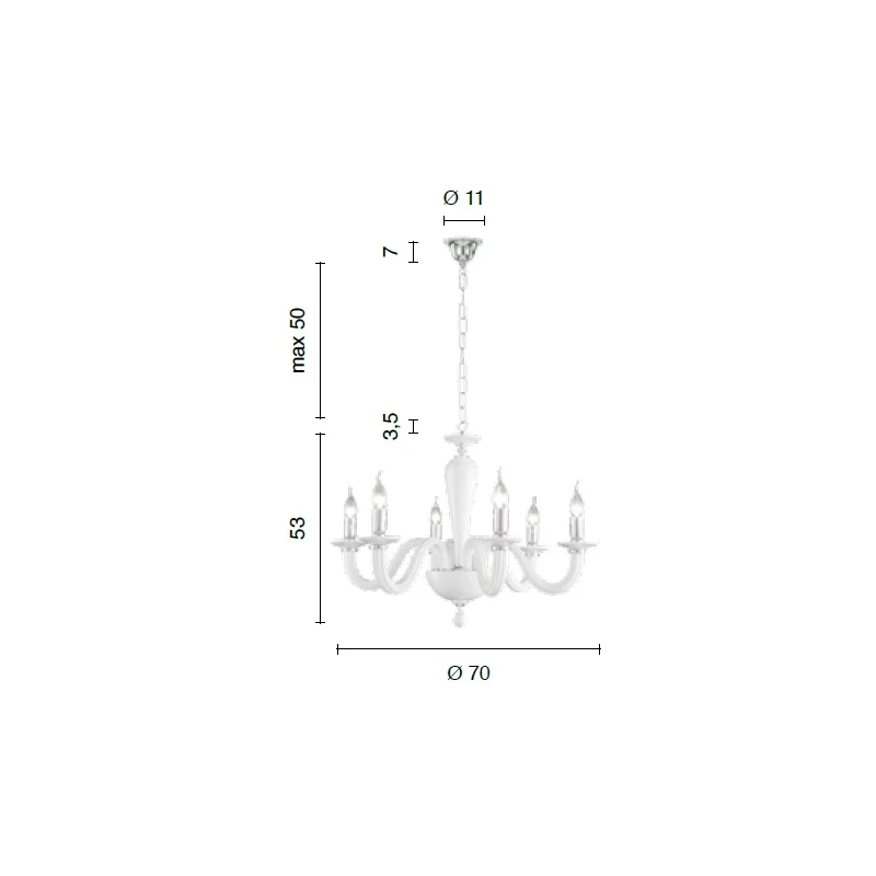 Ondaluce - Ravel 6-Light Chandelier - Transparent/Chrome