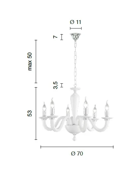 Ondaluce - Ravel 6-Light Chandelier - Transparent/Chrome