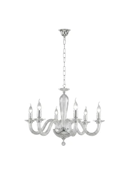 Ondaluce - Lampadario Ravel 6 Luci - Trasparente /Cromo