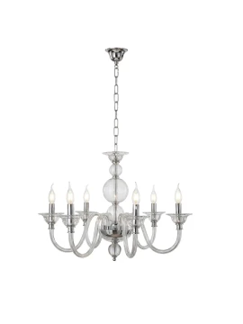 Ondaluce - Tebe 6-Light Chandelier - Transparent / Chrome