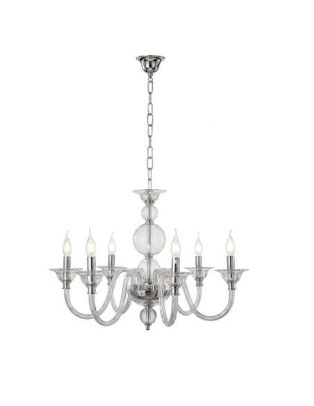 Ondaluce - Lampadario Tebe 6 Luci - Trasparente / Cromo