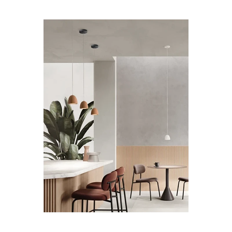 Ondaluce - White Concrete Effect Suspension Lamp