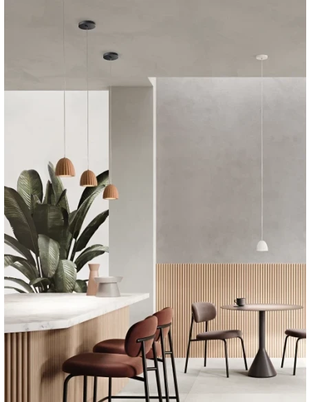 Ondaluce - White Concrete Effect Suspension Lamp