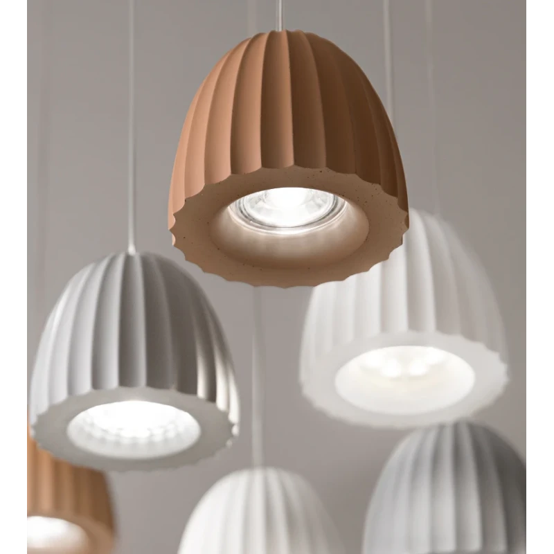 Ondaluce - White Concrete Effect Suspension Lamp