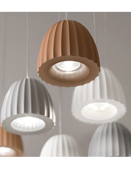 Ondaluce - Lampada a Sospensione Concrete - Bianco Effetto Cemento