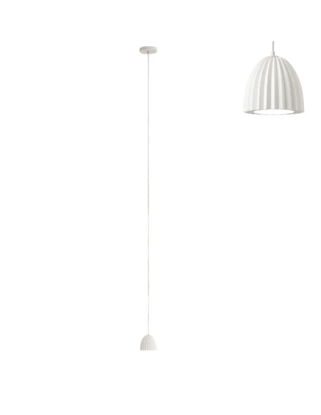 Ondaluce - White Concrete Effect Suspension Lamp