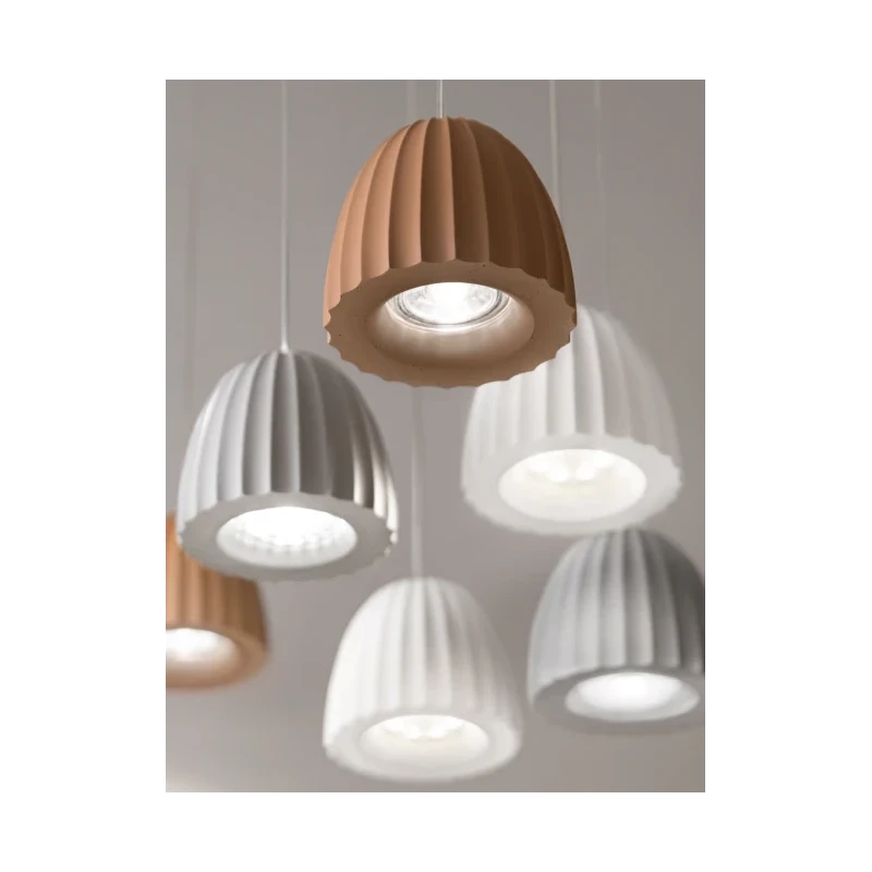 Ondaluce - Lampada a Sospensione Concrete - Ruggine Effetto Cemento