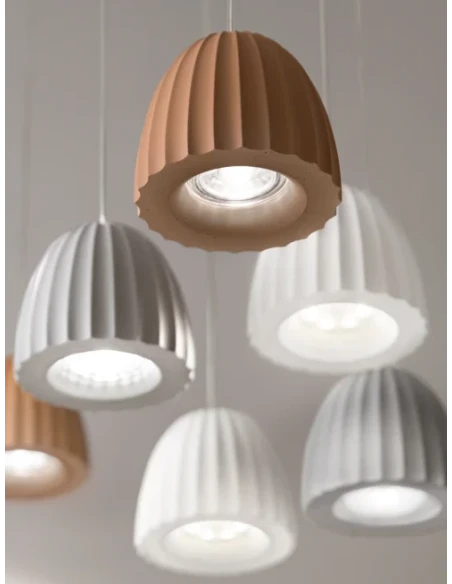 Ondaluce - Lampada a Sospensione Concrete - Ruggine Effetto Cemento