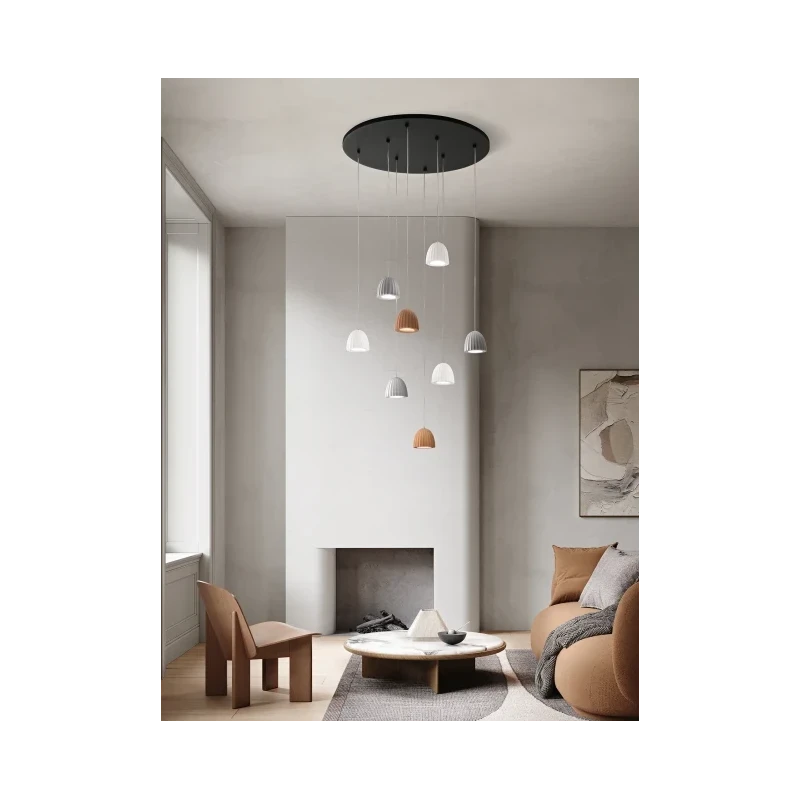 Ondaluce - Lampada a Sospensione Concrete - Ruggine Effetto Cemento