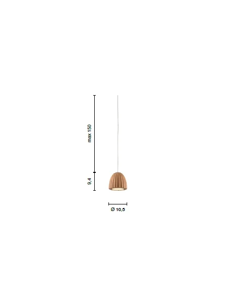 Ondaluce - Lampada a Sospensione Concrete - Ruggine Effetto Cemento