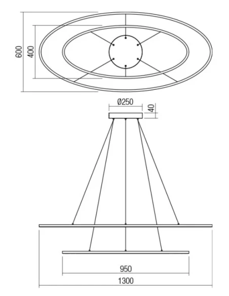 Redo Group - Leo Double Pendant Lamp - Matt Black
