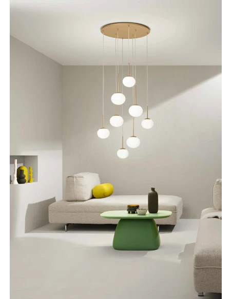 Ondaluce - Lampada a Sospensione Jewel 8 Luci - Oro
