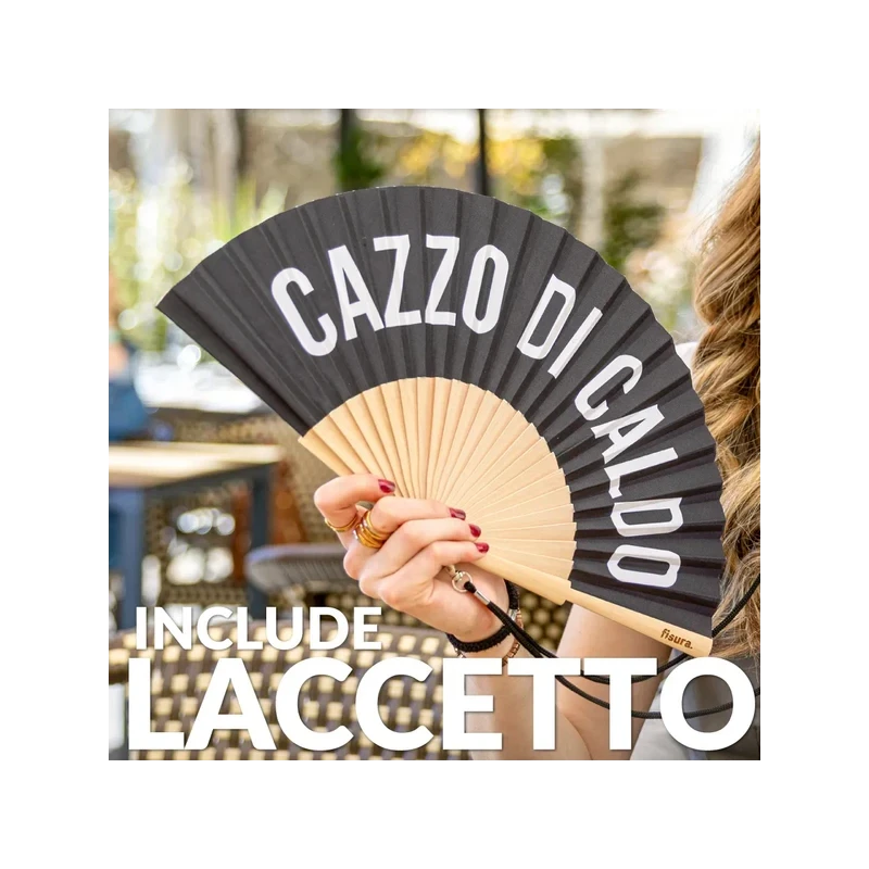 Fisura - "Ca**o di Caldo" Hand Fan - Black