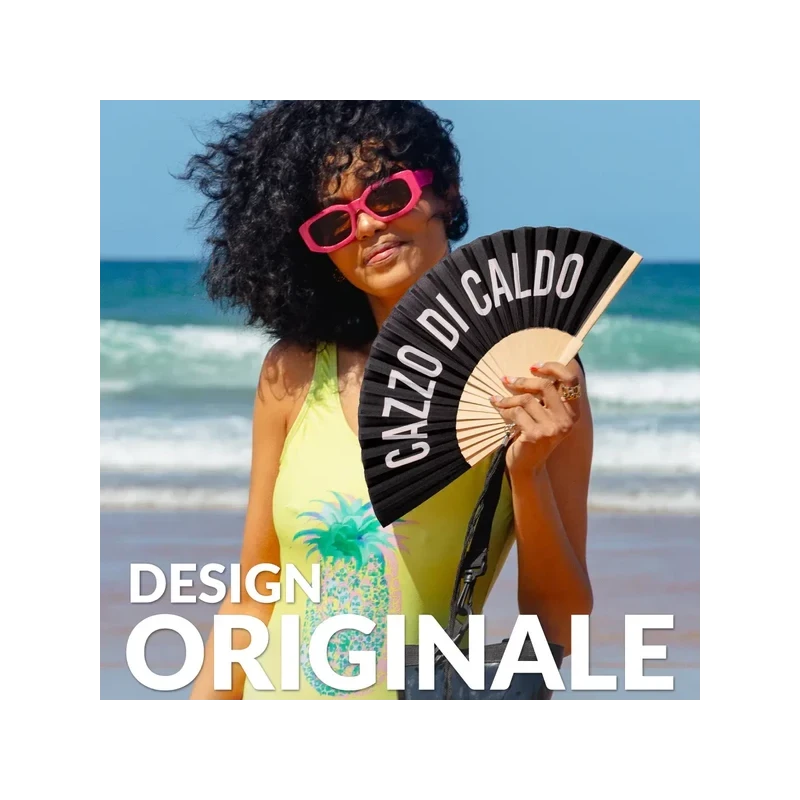 Fisura - "Ca**o di Caldo" Hand Fan - Black