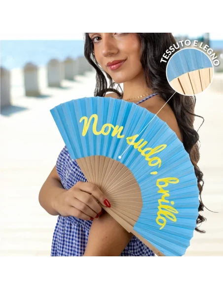 Fisura - "Non Sudo, Brillo" Hand Fan - Phosphorescent Blue