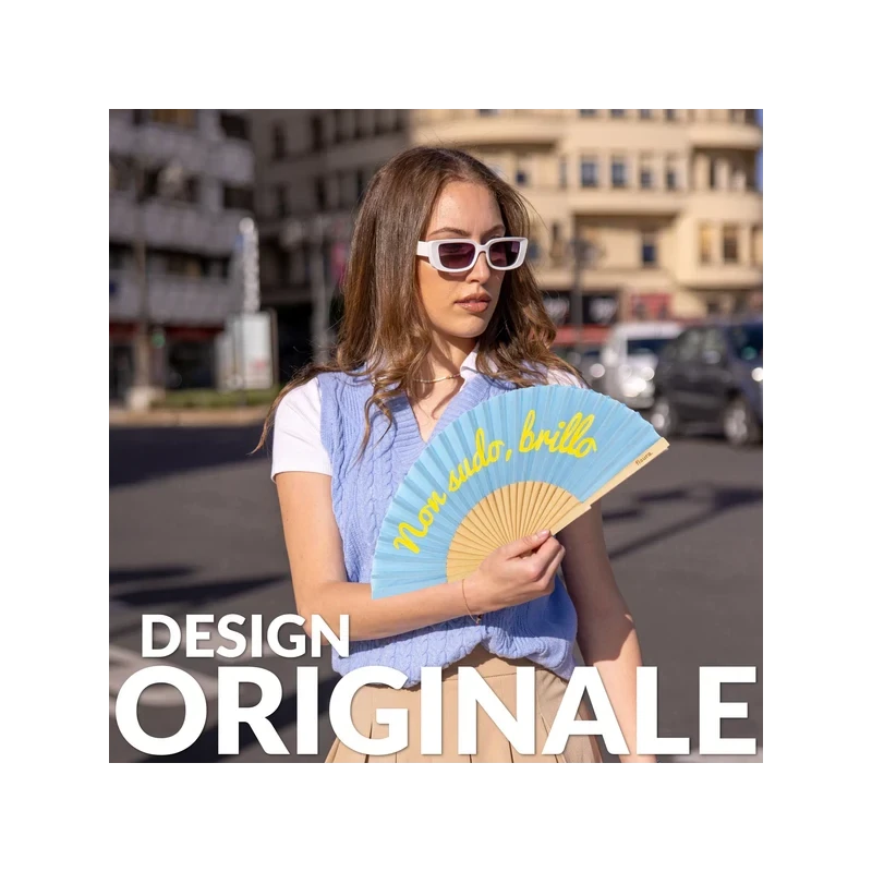 Fisura - Ventaglio "Non sudo, Brillo" - Blu Fosforescente