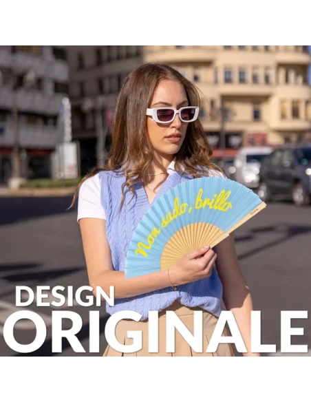 Fisura - Ventaglio "Non sudo, Brillo" - Blu Fosforescente
