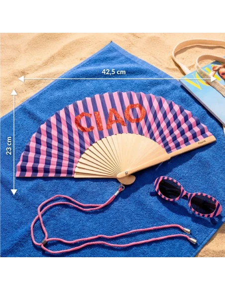 Fisura - "Ciao" Hand Fan - Glitter Letters