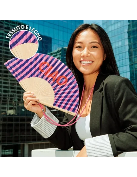 Fisura - "Ciao" Hand Fan - Glitter Letters