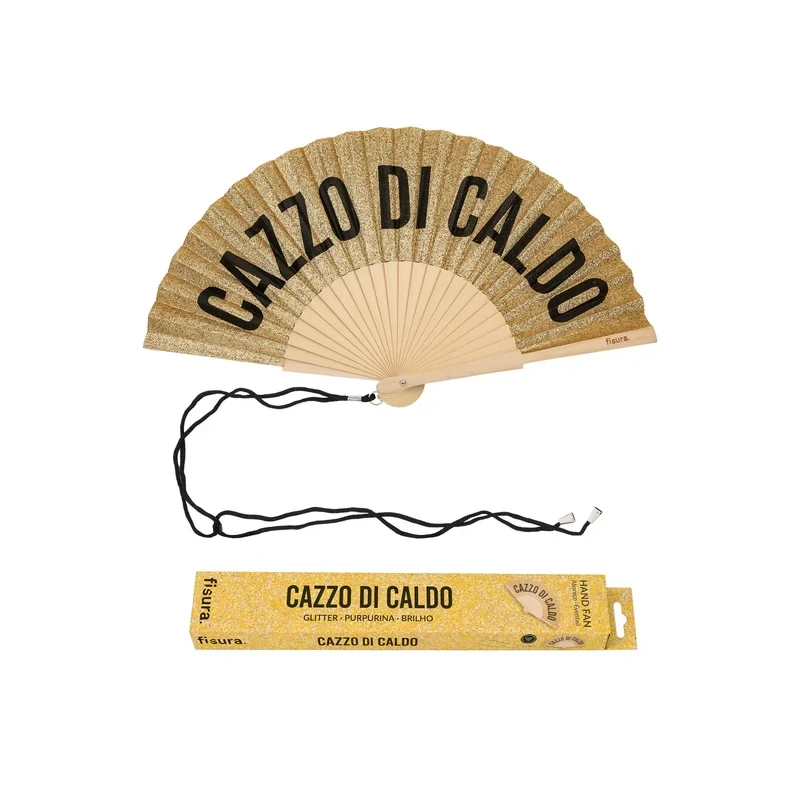 Fisura - Ventaglio "Ca**o di Caldo" - Glitter Oro