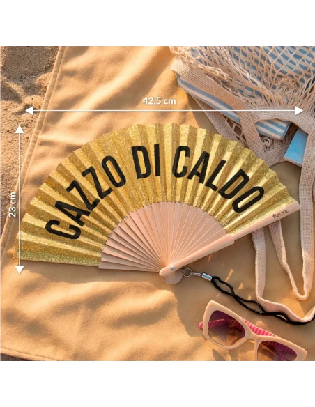 Fisura - Ventaglio "Ca**o di Caldo" - Glitter Oro