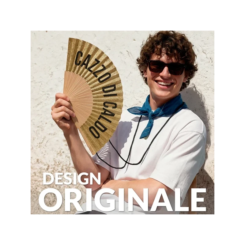 Fisura - Ventaglio "Ca**o di Caldo" - Glitter Oro