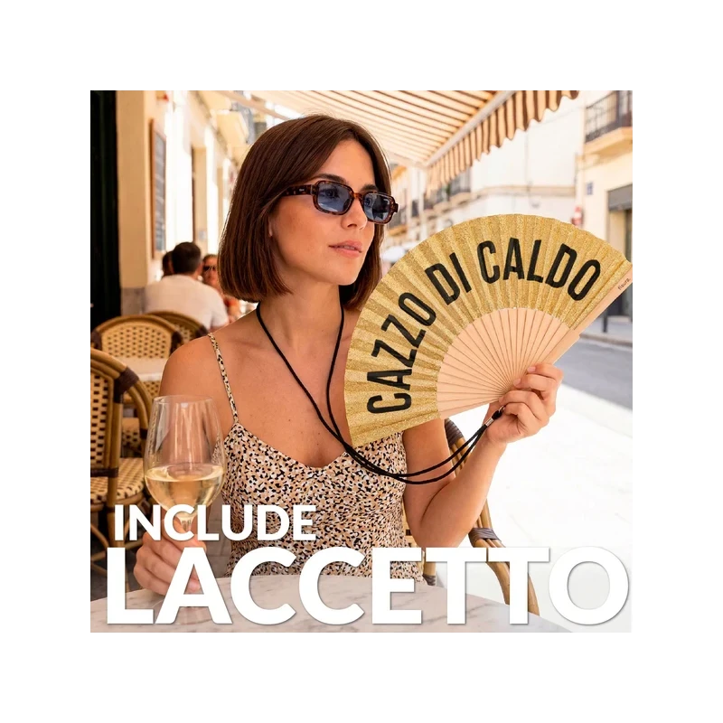 Fisura - Ventaglio "Ca**o di Caldo" - Glitter Oro