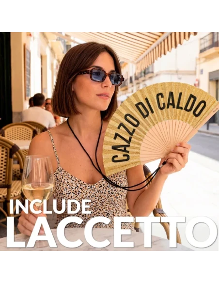 Fisura - Ventaglio "Ca**o di Caldo" - Glitter Oro