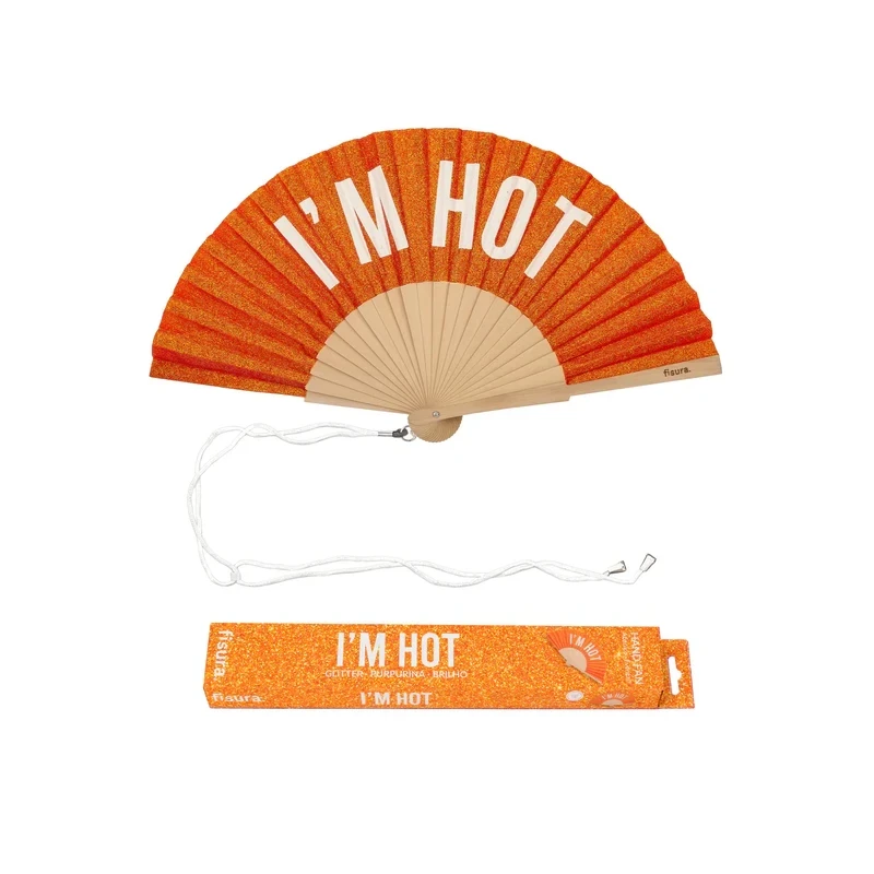 Fisura - Ventaglio "I'm Hot"- Glitter Arancione