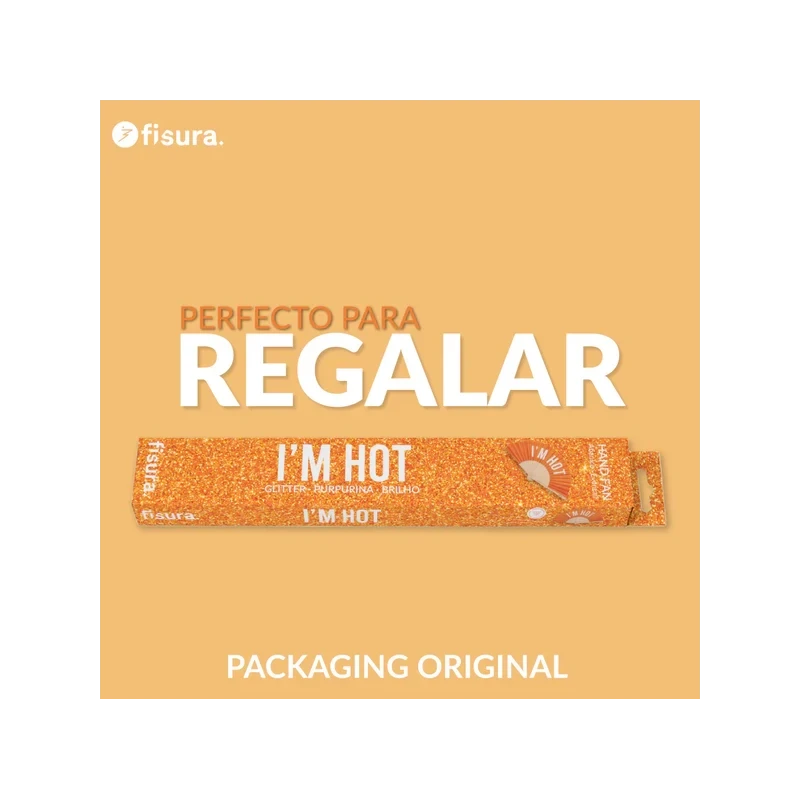 Fisura - Ventaglio "I'm Hot"- Glitter Arancione
