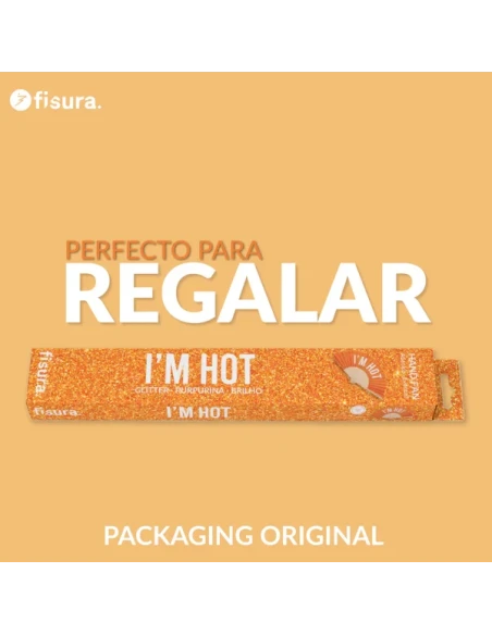 Fisura - Ventaglio "I'm Hot"- Glitter Arancione