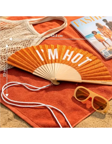 Fisura - Ventaglio "I'm Hot"- Glitter Arancione
